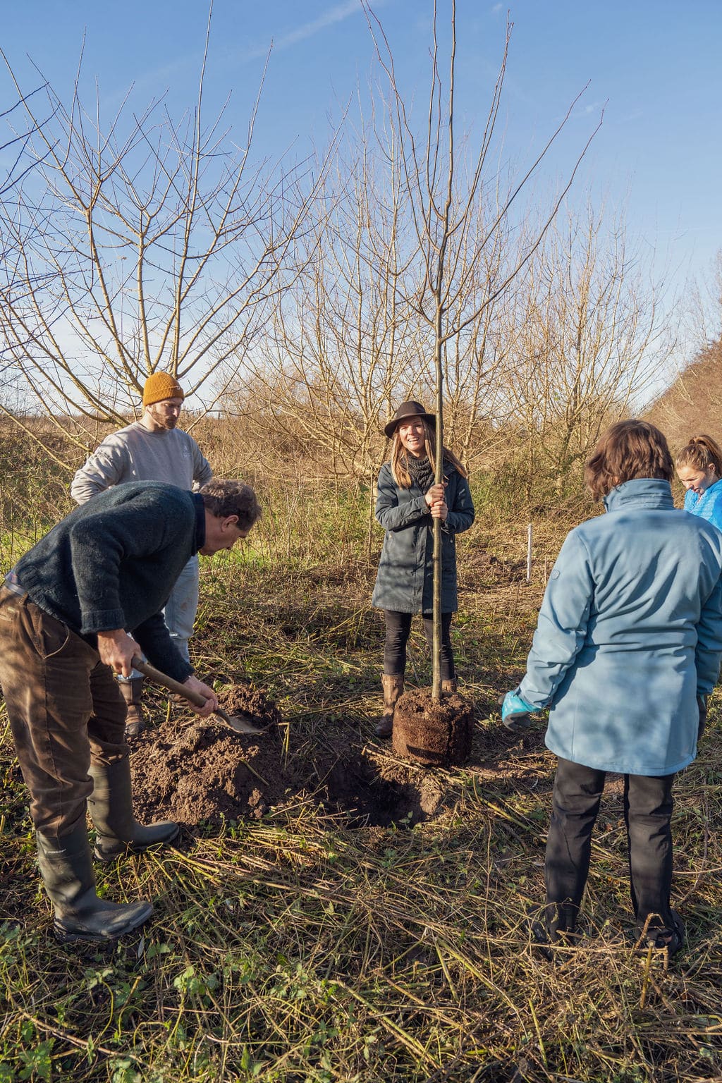 Bomen planten in het intentie-bos